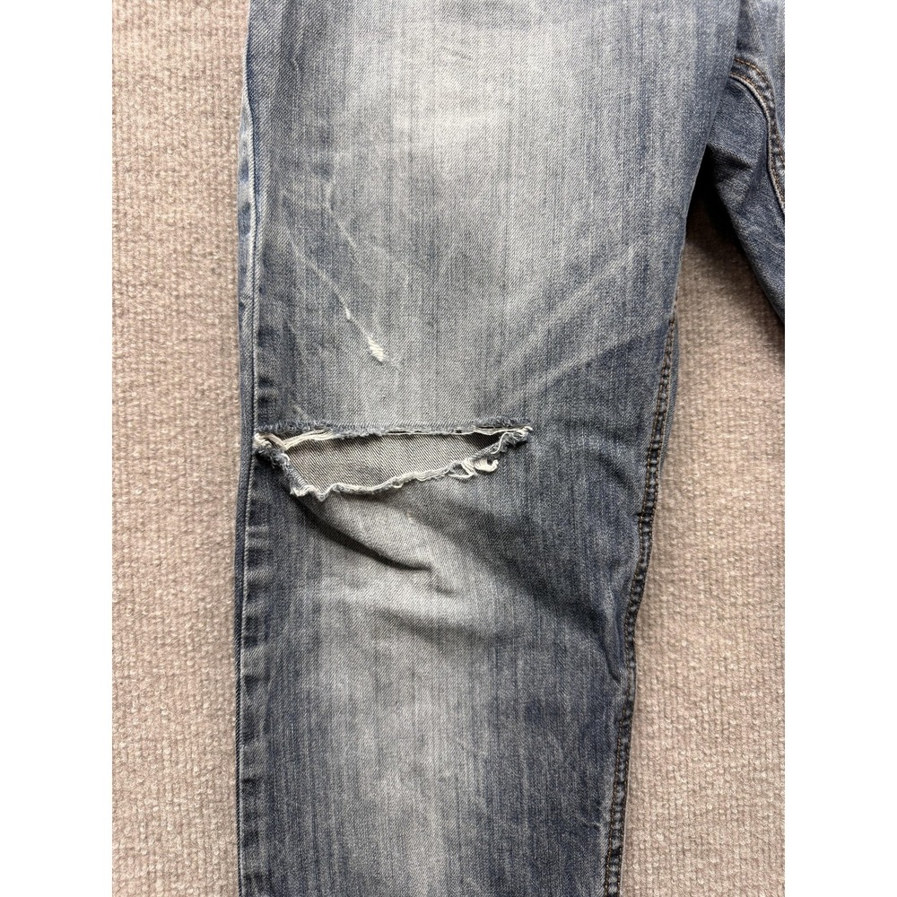 Moritz Jeans Mens 30x30 Blue Denim Straight Leg Distressed Carlo TM754-J Greece - Picture 9 of 12